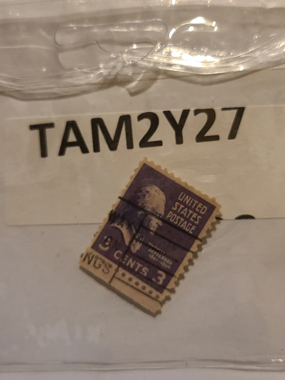 Vintage Purple U.S. Postage Stamp Pocket